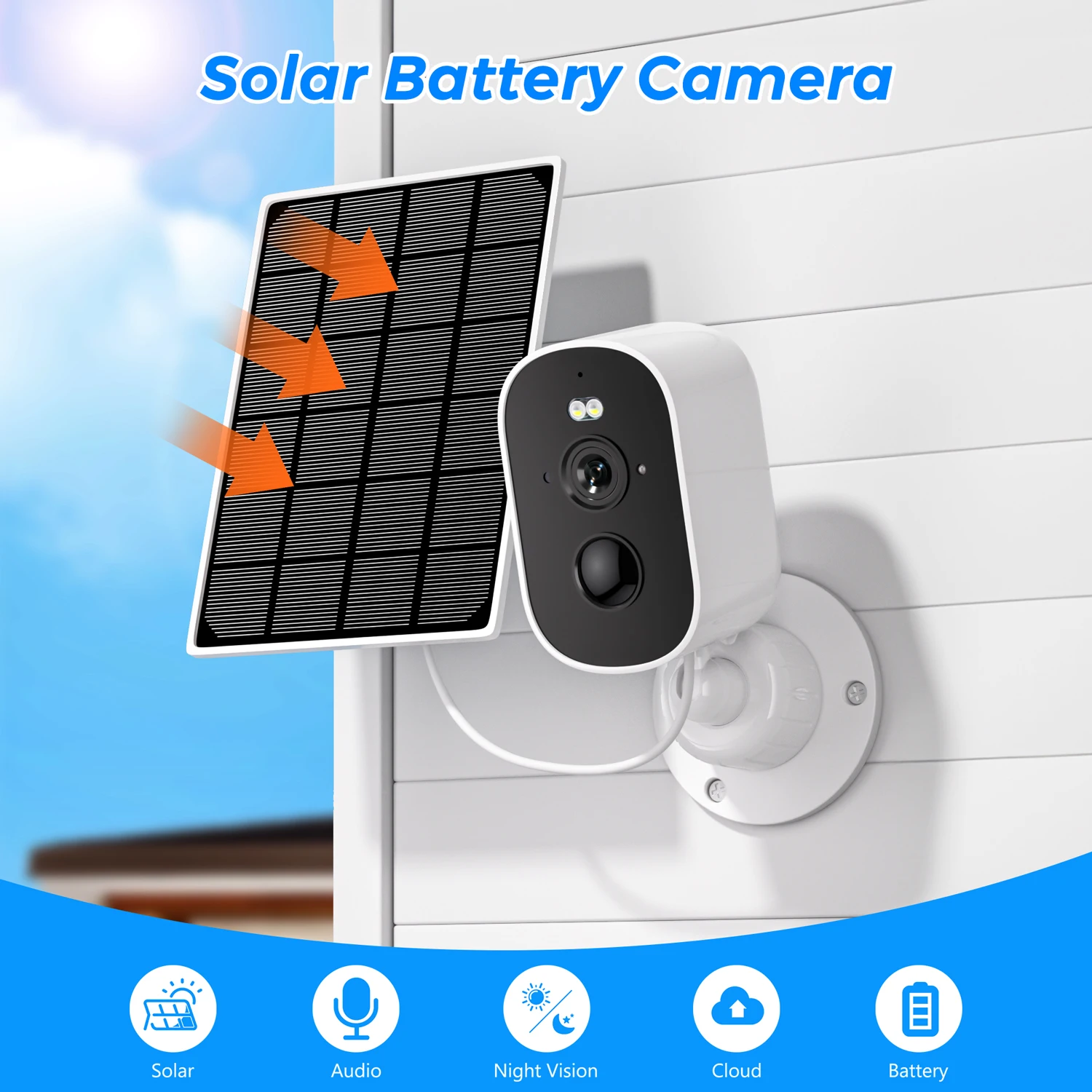 8MP 4K WiFi IP Kamera Solar Panel Batterie Powered Wireless Outdoor Sicherheit CCTV Video Überwachung PIR Menschlichen Erkennung iCSee Image