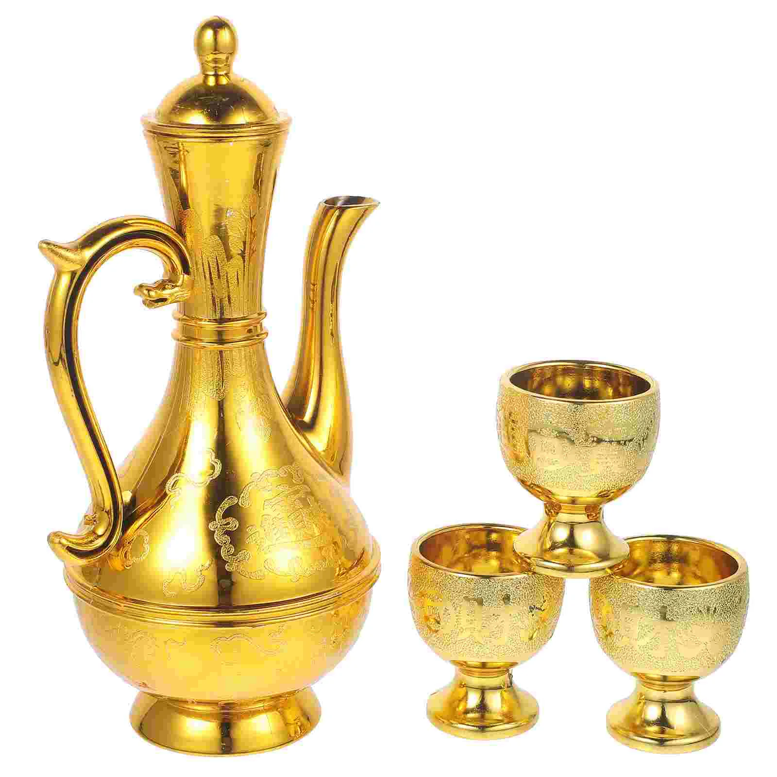 Türkisches Kaffeeset Vintage Dekor Kelche Becher Gold Wasserkocher Teekanne Image