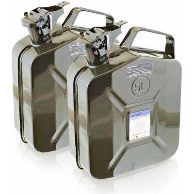 2x 5 Liter Stahl Benzinkanister Kraftstoffkanister Kanister un Zulassung