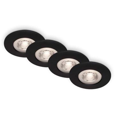 Led Einbauleuchten Badlampen dimmbar 4er Set 4,9W IP44 Ø9cm schwarz Briloner Image