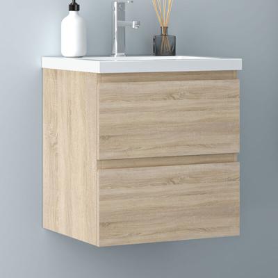 50 cm Badmöbel Set Unterschrank 2 Schubladen soft close Badezimmermöbel Selbstmontierter mit Weiß Image