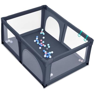 Costway - 120 x 190cm Baby Laufstall mit 50 Spielbällen, Laufgitter mit atmungsaktivem Netz und