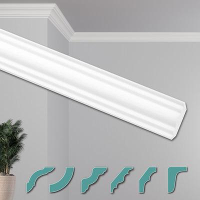 O Deckenleisten modern xps Styropor weiß, 2 Meter Stuckleisten Styroporleisten: ZG11 - 36 x 30 mm, Image