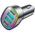 Caricabatteria da auto da 70 W con 4 porte 2x USB-C PD 2x USB QC nero