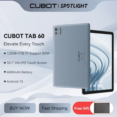 Cubot TAB 60, 2024 New Android Tablet, Octa-Core, 8GB RAM (4GB+4GB), 128GB ROM, 10.1-Inch HD+