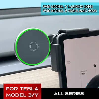 Car Phone Mount Holder 15W Magnetic Magsafe Macsafe Wireless Charger for Tesla Model 3 Y HIGHLAND
