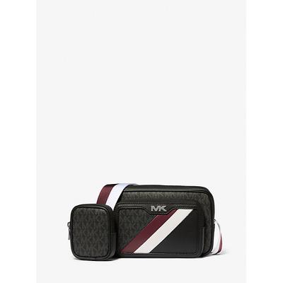 Michael Kors Rivington Striped Logo Camera Bag Red One Size