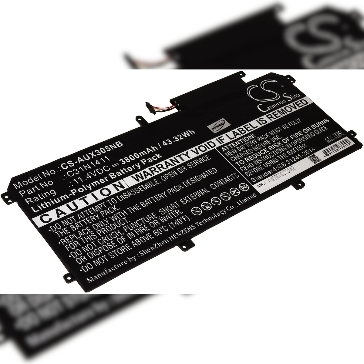 Powery Akku für Laptop Asus Zenbook UX305