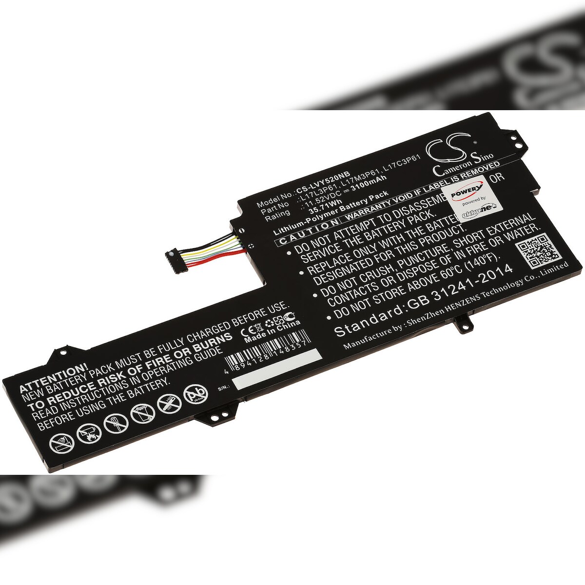Powery Akku für Laptop Lenovo Yoga 330-11IGM