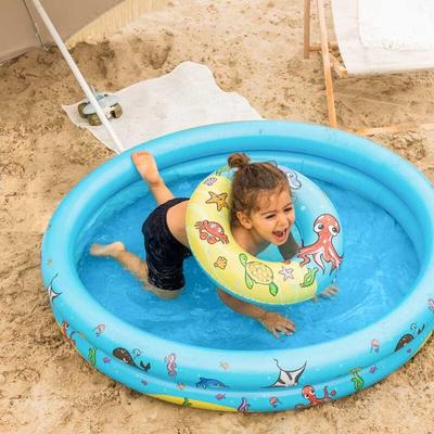 Evolution - Poolspielset Babypool ø 120 cm + Strandball + Schwimmring - Planschbecken Kinder Image