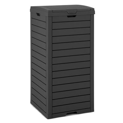 Costway 31 Gallon Large Outdoor Trash Can with Lid and Pull-out Liquid Drawer for Easy Cleaning-Black