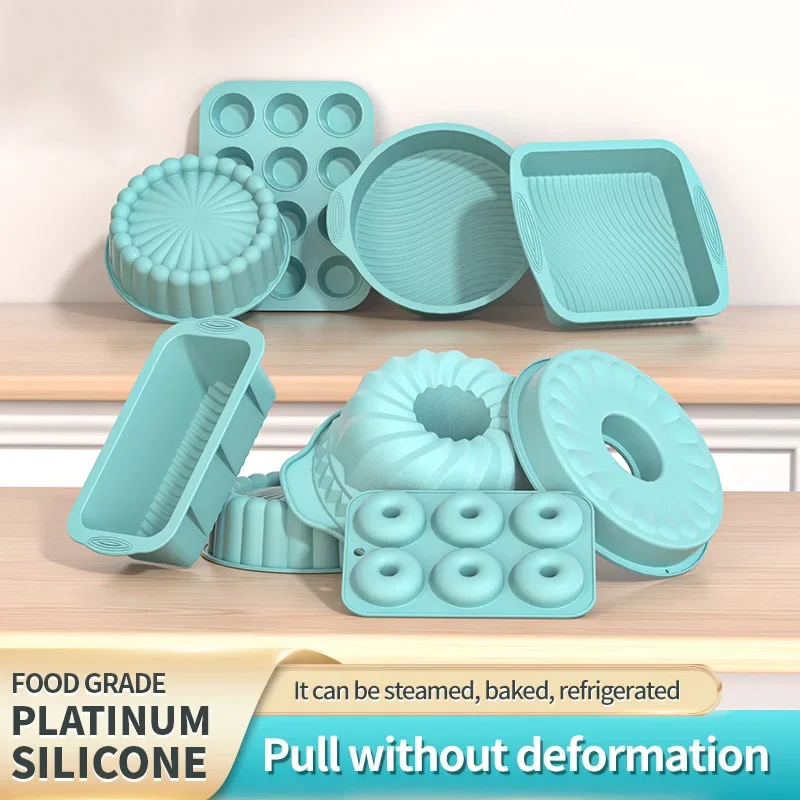Stampo per torta in silicone Stampo da forno resistente alle alte temperature Vassoio per torta in gelatina antiaderente Stampo per pasticceria riutilizzabile Utensili da cucina