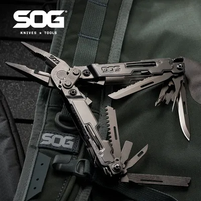 SOG 21 Tools PowerAccess Deluxe Tactical Multi-Tool Folding Pliers Pocket Knife Multitool EDC