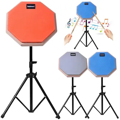 8-Zoll-Gummi-Trommel-Übungspad aus Holz mit verstellbarem Stand-Snare-Drum-Übungs pad