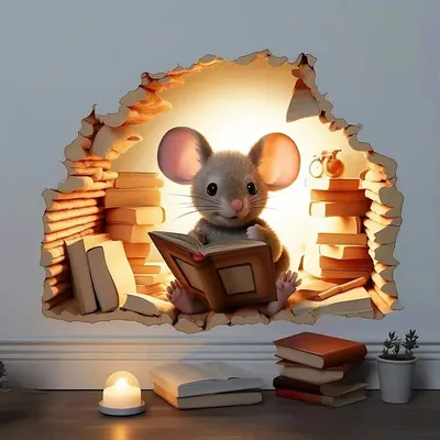 Nette Maus Wand Aufkleber Wohnzimmer Wand Rand Hause Dekoration Wandbild Für Kinder Schlafzimmer Image