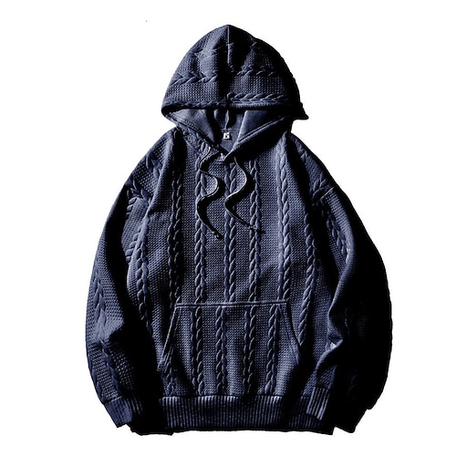 Herren Hoodie Sweatshirt Kapuze Schwarz Weiß Marineblau Khaki Hellgrau Mit Kapuze Glatt Tasche Sport Natur Täglich Festtage Strassenmode Basic Brautkleider schlicht Frühling Herbst Bekleidung Image
