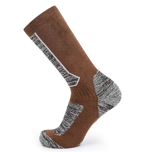 1 Paar Herren Wandersocken Skisocken Sportsocken Thermowarm Winddicht Atmungsaktiv Schnelltrocknend Winter Außen Baumwolle Schwarz Braun Armeegrün für Ski / Snowboard Klettern Camping / Wandern Image