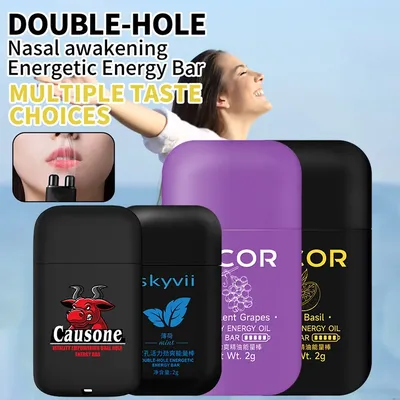 Nasal Energy Bar Energizing Aromatherapy Nasal Inhaler Essential Oils Boost Work Focus & Energy