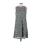 Varun Bahl Cocktail Dress - A-Line Mock Sleeveless: Blue Tweed Dresses - Women