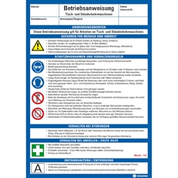 König Werbeanlagen Dreifke® Maschinenbetriebsanweisung Tisch- und Ständerbohrmaschinen, Kunststoff, 210x297mm, ASR A1.3, DIN EN ISO 7010 Image