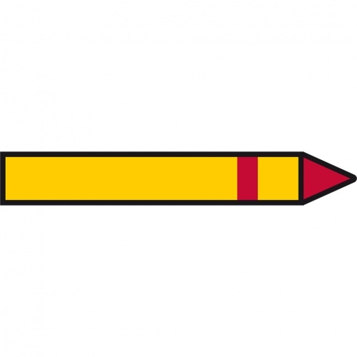 König Werbeanlagen Dreifke® Aufkleber I Rohrleitungspfeil Kältemittel, brennbar, 1 Stufe rot, 26x174mm, 30/Heft Image