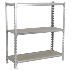 PROREGAL Schwerlastregal BABY MULI | HxBxT 90x100x50cm | 3 Fachböden | Fachlast 150kg | Verzinkt | Lagerregal Kellerregal Werkstattregal Image