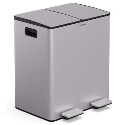 Klarstein EcoVista Mülleimer mit Kompostbehälter Abfalleimer 40 Liter + 3L Kompostbehälter Soft-Close Edelstahl Image