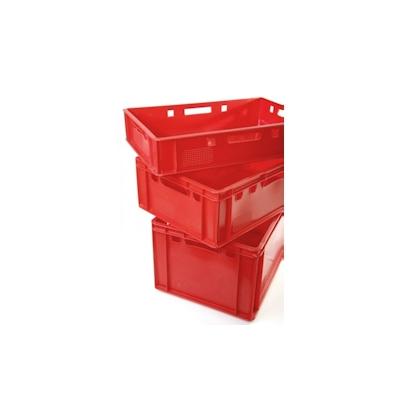 BURI Fleischkisten Kisten Eurobox lebensmittelecht - HDPE Metzgerkiste Box Lagerkiste E2 rot 1 Stück Image