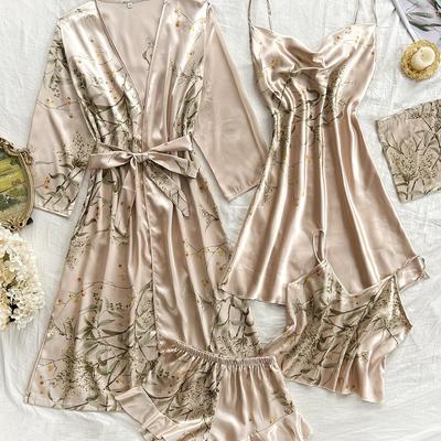 TEMU Women's Breathable And Comfortable Printed Nightgown And Pajama Set Of 5 Image