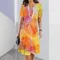 2024 nuovi abiti da donna stampa foglia abiti Midi eleganti e belli moda Plus Size abiti da donna