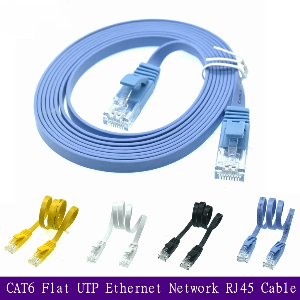 20 cm 50 cm 1 m 3 piedi Cavo corto CAT6 Piatto UTP Cavo di rete Ethernet RJ45 Patch Cavo LAN Nero Bianco Blu Colore 5 m 10 m 20 m 30 m