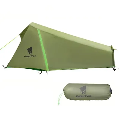 Ultralight One Person Tent Two Layers Outdoor Camping Survival Single Tent