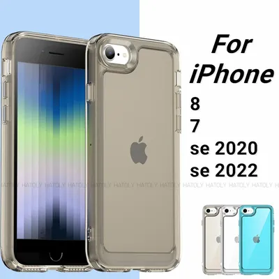 For iPhone 8 Case For iPhone 8 7 SE 2020 2022 Cover Candy Color Clear TPU Shockproof Soft Silicone Phone Back Cover For iPhone 8