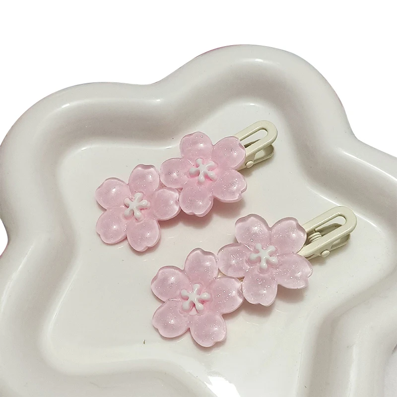 Anime Card Captor Sakura Cute Pink Creamy Flower Bb Hairpin Side Hair Clip Girl Headwear dolce forcine ornamento regalo