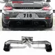 Doppio scarico nero in acciaio inossidabile 304 per aggiornamento Porsche 718 GT4 ugello del sistema di scarico della punta del silenziatore di scarico del paraurti posteriore