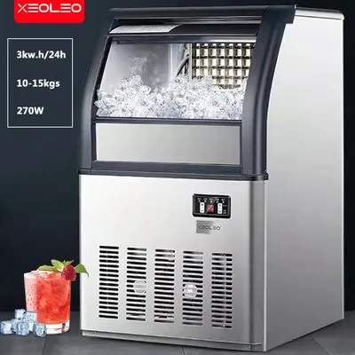 XEOLEO Automatic Ice Maker 15kg Storage Ice Making Machine Ice Maker Automatic Add Water 44 Pcs/18 Min For Lab/Coffee Shop