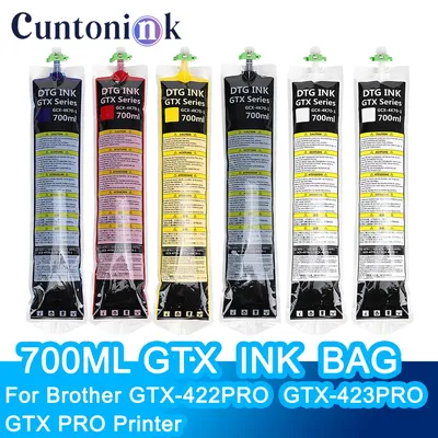 DTG Ink 700ML/Bag GTX Ink Bag With One Time Chip Textile Pigment White Ink Bag For Brother GTX-422 GTX-423 GTXPRO Series Printer