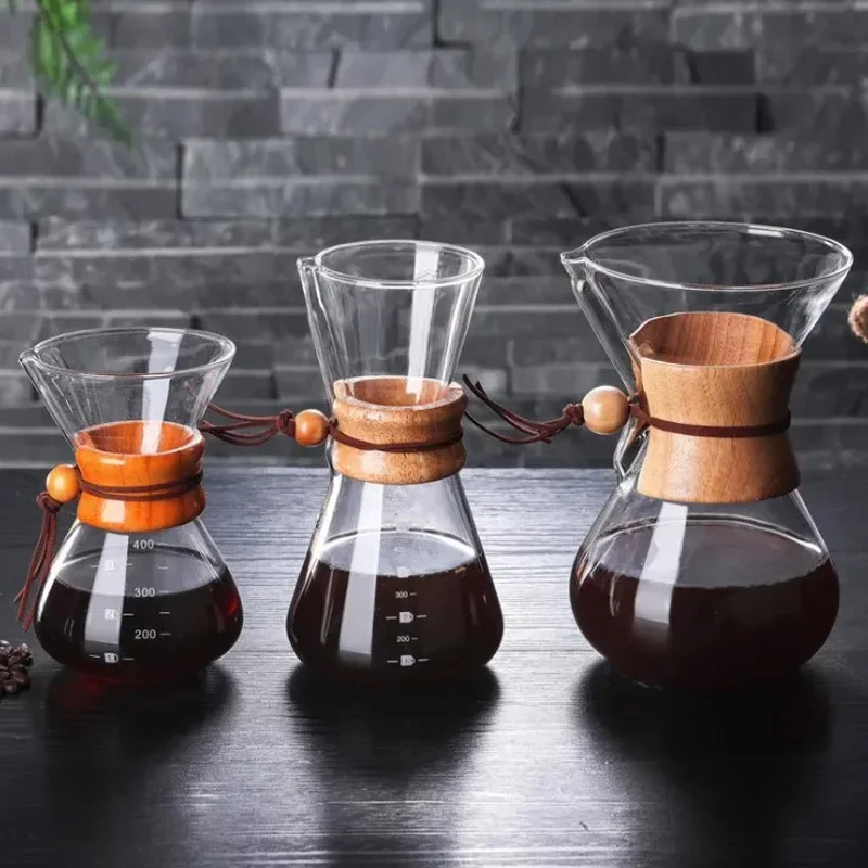 Hand Brewed Coffee Sharing Pot Filter Screen Glass Coffee Filter Cup Coffee Pot Set Drip Small Household Glass Pot 400-800ml