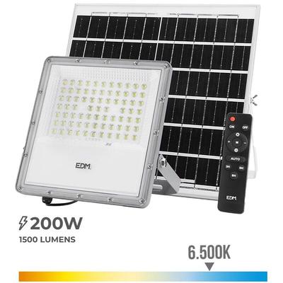 Projecteur solaire led, 200W, 1500lm, 6500K, lumière froide, IP65 EDM 85761 Image