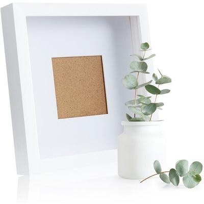 Classic by Quadratischer Box-Bilderrahmen aus Echtholz - Weiß - 23x23 cm und 4,5 cm tief Image