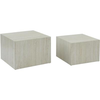 Sweeek - 2er-Set quadratische Couchtische mit Marmorlook Image