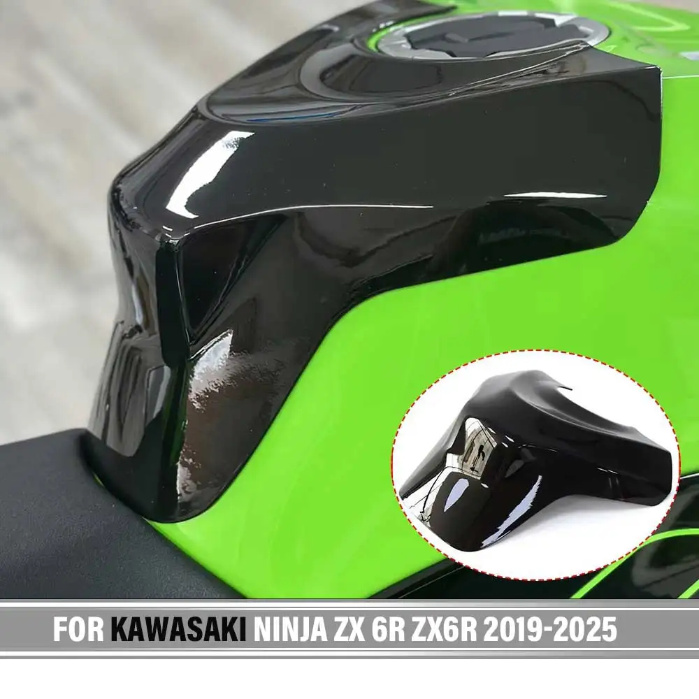 Für KAWASAKI Ninja ZX6R 2019-2025 2024 ZX-6R Motorrad Zubehör Carbon Faser Muster Tankdeckel Shell Kraftstoff Dichtung Schutz Image