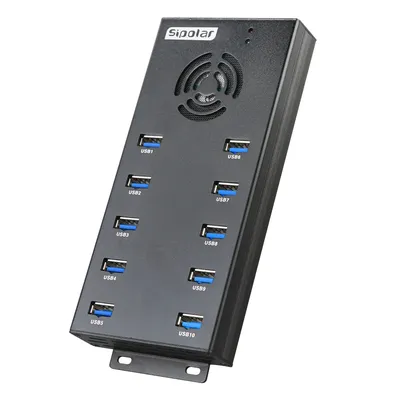 Sipolar A423 10-Port USB 3.0 Datensynchronisierung und Lade-Hub 2,1 A USB-Ladegerät für IPhone IPad Samsung Android Phone Tablets Mining