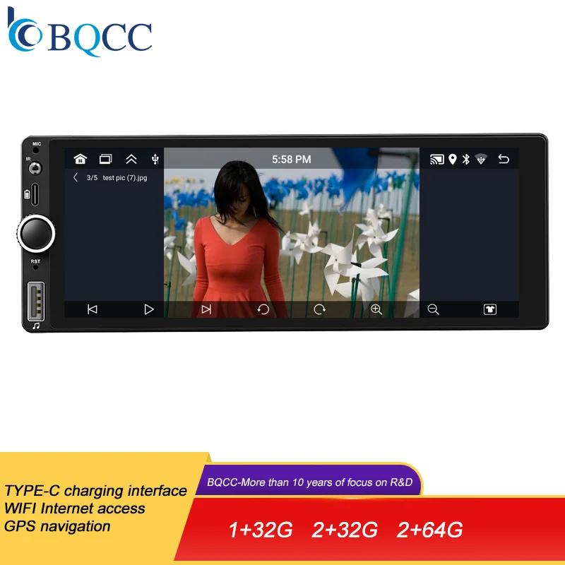 6,5-Zoll-Autoradio 1 Din MP5-Player Android Navigation Multimedia WiFi GPS RDS USB Bluetooth Spiegel Link Universal Autoradio