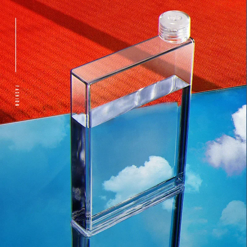 Tragbare Mode Kunststoff Flachwasser kessel a5 Reise papier Wasser flasche Outdoor Sport Pad Getränke tasse Flasche bpa kostenlos 500ml Image