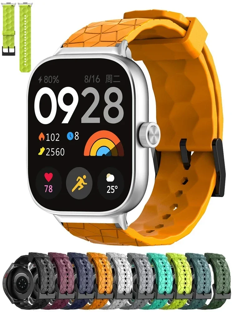 Fußball-Muster-Silikonarmband für Xiaomi Mi Band 7 8 Pro, Ersatz-Smartwatch-Armband, Correa für Redmi Watch 4, Armband Image