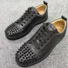 Männer Mode Punk Hip Hop Kleid Nieten Schuhe Naturleder Spikes Schuh Markendesigner Nieten Turnschuhe junge stilvolle Schuhe