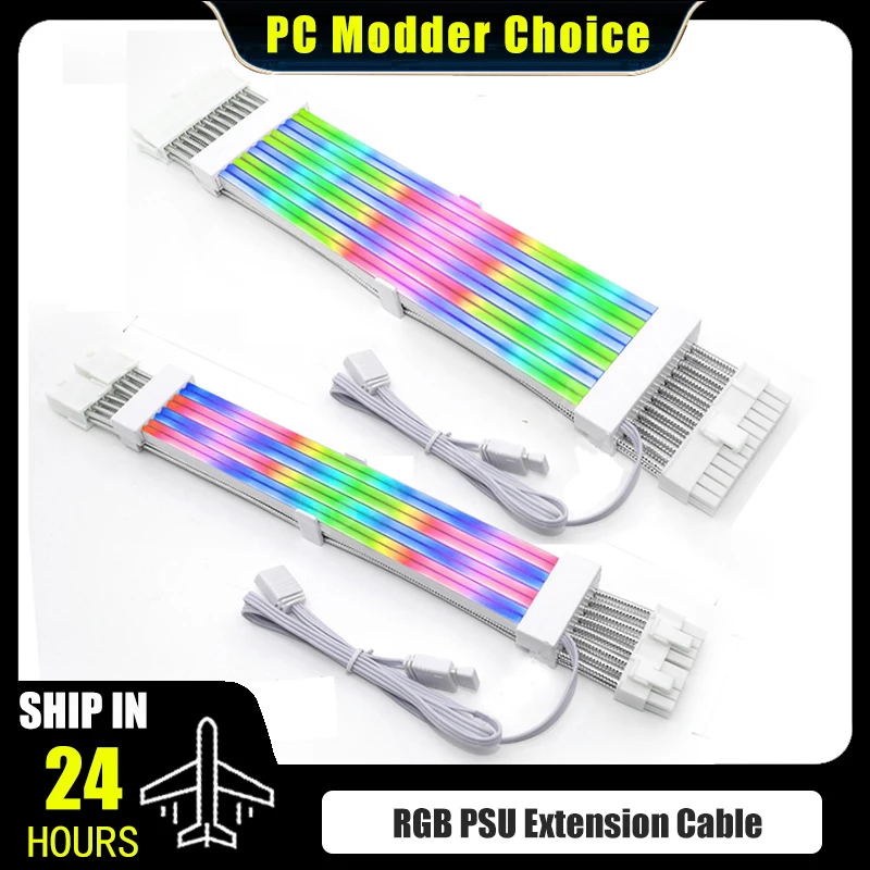 Netzteil-Verlängerungskabel RGB Strimer Plus nicht Lian Li ATX 24Pin PCI-E 8Pin weiches Silikon biegbar 5V ARGB LED Flow Image