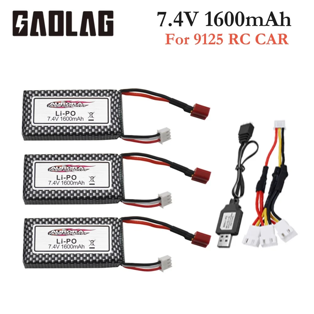 7,4 V 1600 mAh Lipo-Akku für XINLEHONG 9125 144001 RC-Spielzeug Auto-Ersatzteile 2S 7,4 V Batterien für 9125 Image