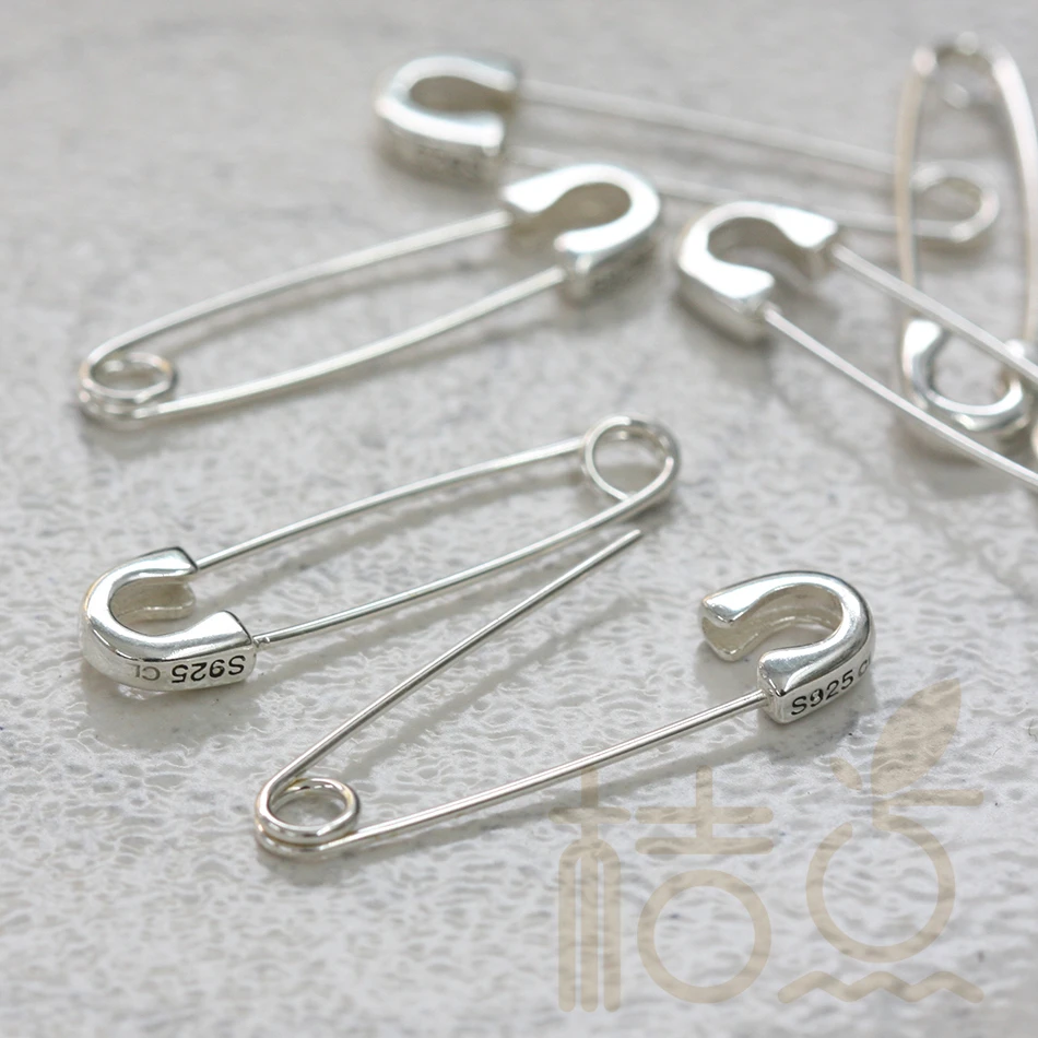 DIY Supply-One Piece 925 Sterling Silber Finding Sicherheitsnadel Link- Ohrring Finding – 29 mm x 7,5 mm (4109C)
